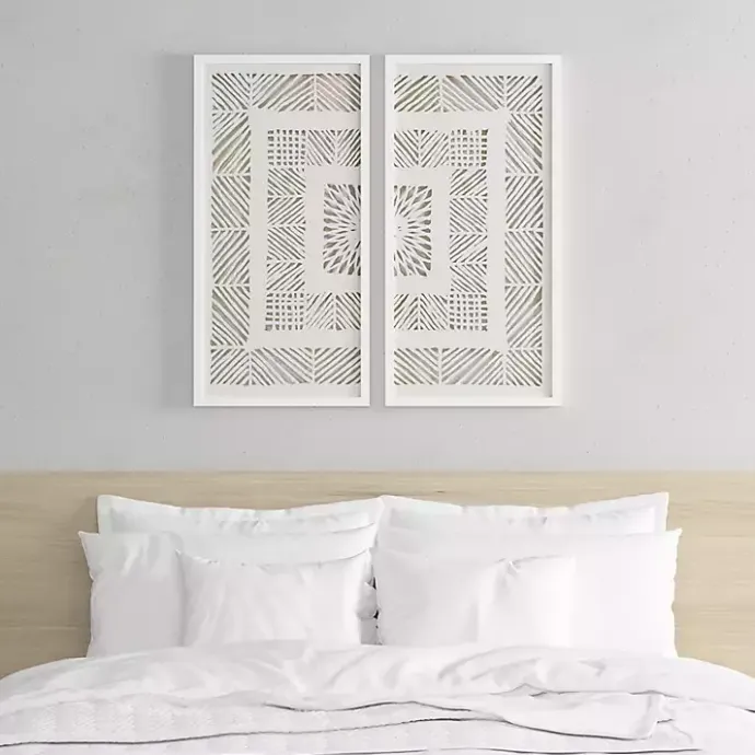 Online Kirklands Home Natural Geometric Rice Paper Framed Art, Set of 2 Tan