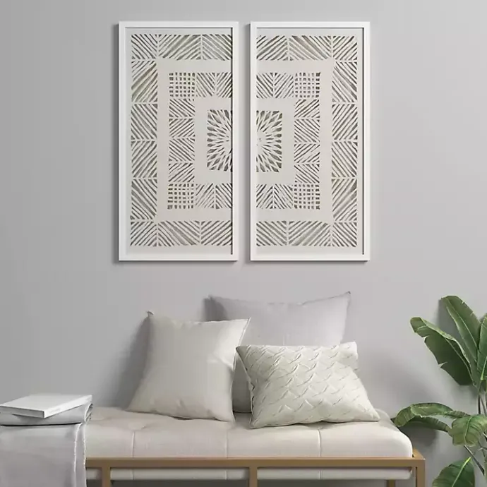 Online Kirklands Home Natural Geometric Rice Paper Framed Art, Set of 2 Tan