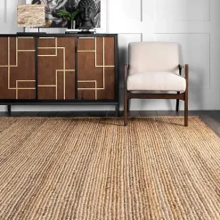 Sale Kirklands Home Natural Hand Woven Rigo Jute Area Rug, 10x13 Tan