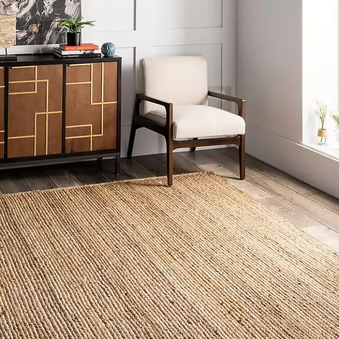 Sale Kirklands Home Natural Hand Woven Rigo Jute Area Rug, 10x13 Tan