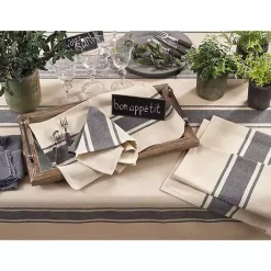 Online Kirklands Home Natural Ivory Banded Cotton Placemats, Set of 4