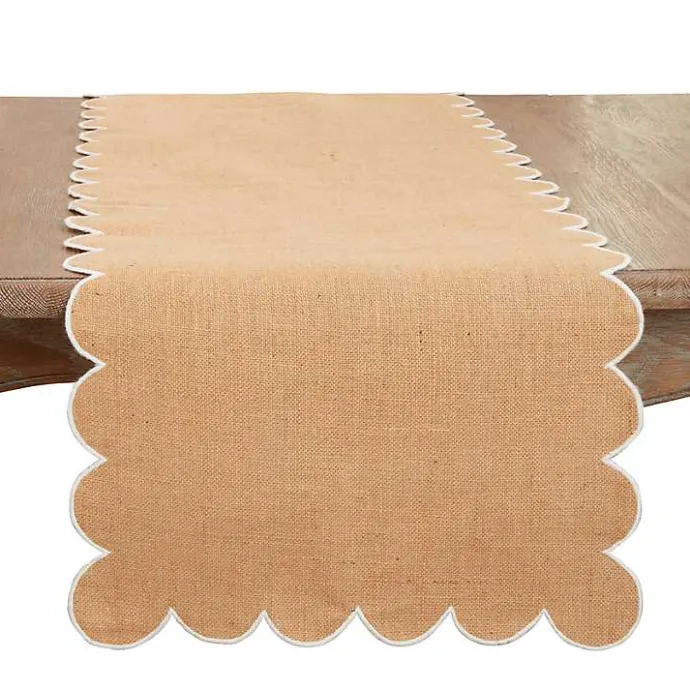 Clearance Kirklands Home Natural Jute Scalloped Table Runner Tan