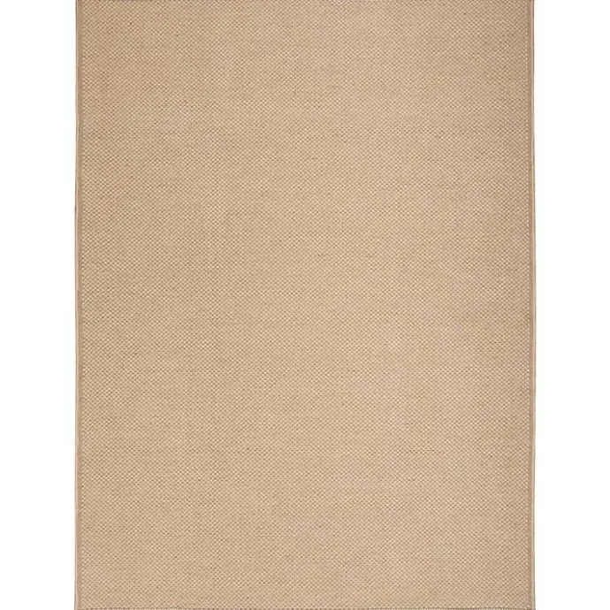 New Kirklands Home Natural Jute Solid Woven Area Rug, 5x7 Tan
