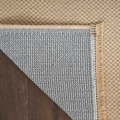 New Kirklands Home Natural Jute Solid Woven Area Rug, 5x7 Tan