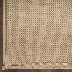 New Kirklands Home Natural Jute Solid Woven Area Rug, 5x7 Tan