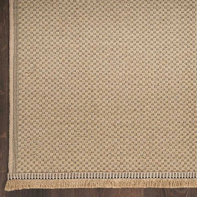 New Kirklands Home Natural Jute Solid Woven Area Rug, 5x7 Tan
