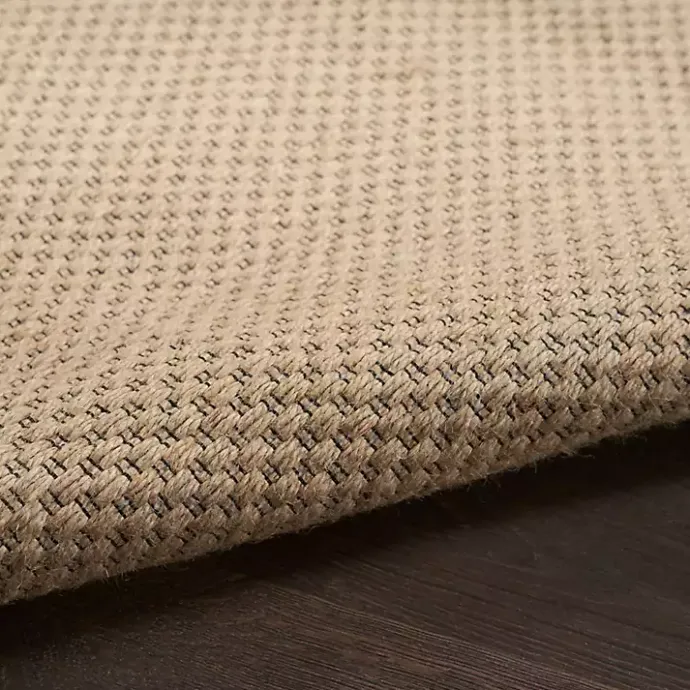 New Kirklands Home Natural Jute Solid Woven Area Rug, 5x7 Tan