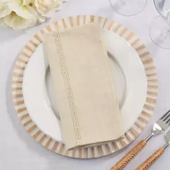 Online Kirklands Home Natural Leno Striped Napkins, Set of 4 Tan