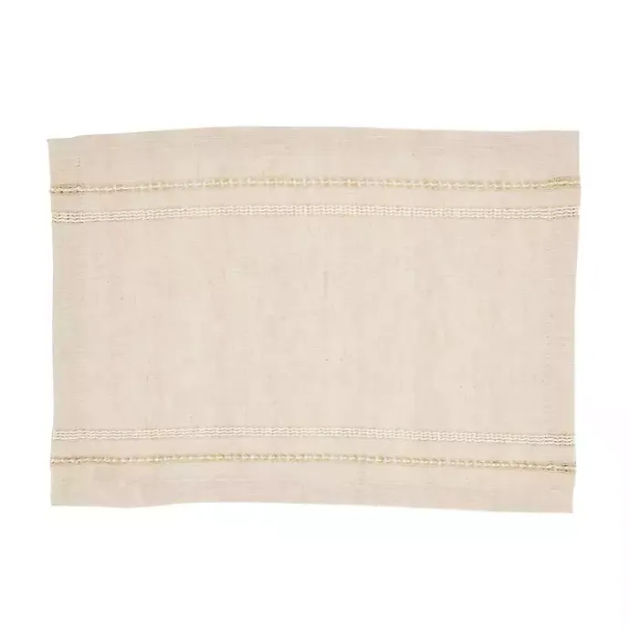 Sale Kirklands Home Natural Leno Striped Placemats, Set of 4 Tan