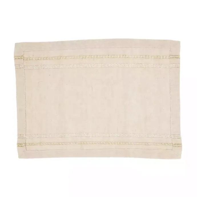 Sale Kirklands Home Natural Leno Striped Placemats, Set of 4 Tan