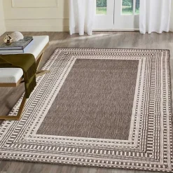 Clearance Kirklands Home Natural Linear Macy Indoor/Outdoor Area Rug, 4x7 Brown