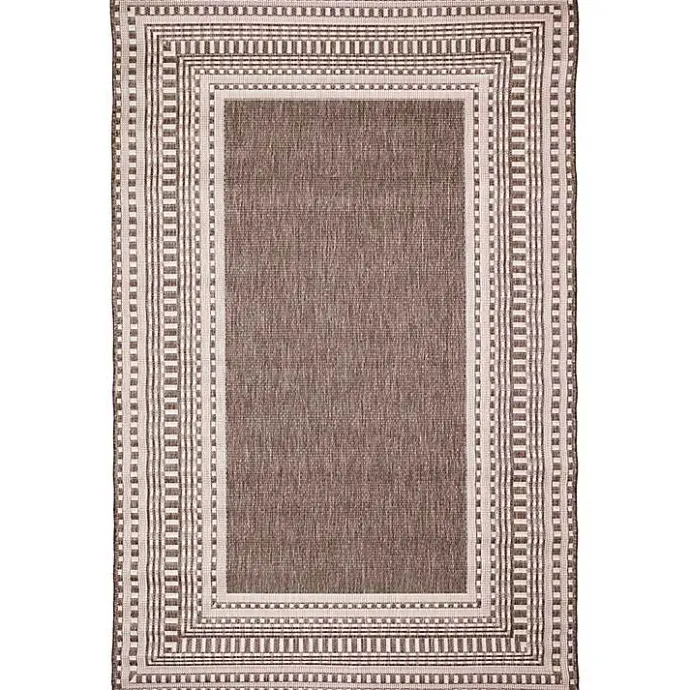 Sale Kirklands Home Natural Linear Macy Indoor/Outdoor Area Rug, 6x9 Brown