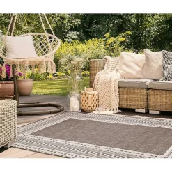 Sale Kirklands Home Natural Linear Macy Indoor/Outdoor Area Rug, 6x9 Brown