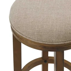 Clearance Kirklands Home Natural Linen and Wood Bar Stool Tan