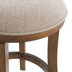 Hot Kirklands Home Natural Linen Barrel Base Swivel Counter Stool Set Tan