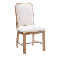 Clearance Kirklands Home Natural Linen Scalloped Dining Chairs, Set of 2 White