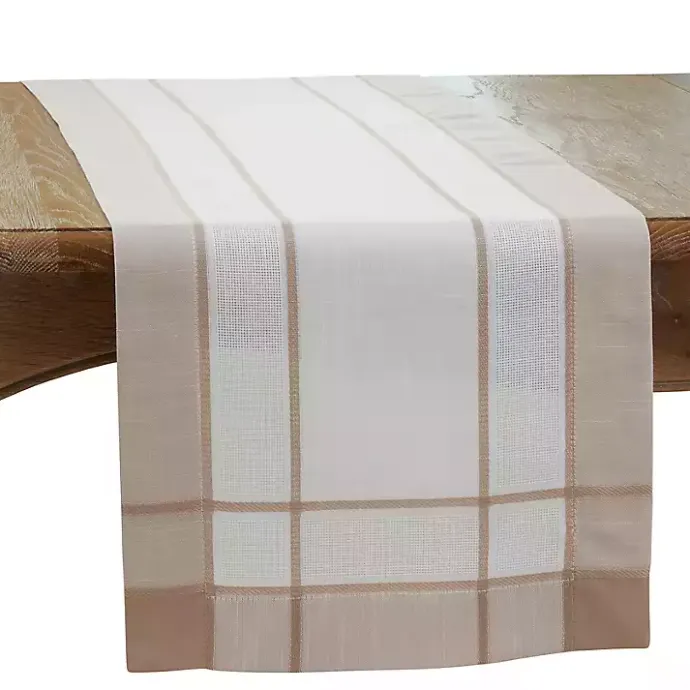 Online Kirklands Home Natural Long Banded Border Table Runner, 108 in.
