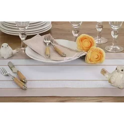 Online Kirklands Home Natural Long Banded Border Table Runner, 108 in.