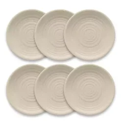 Kirklands Home Natural Madden Melamine Dinner Plates, Set of 6 Tan