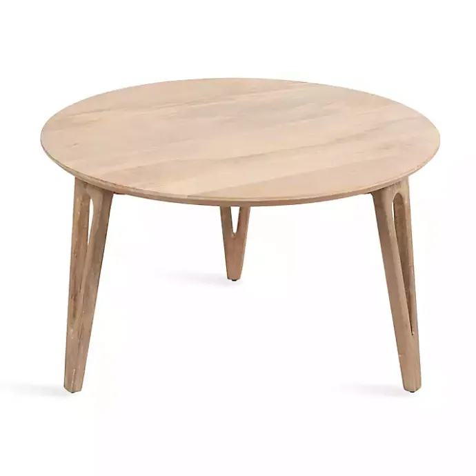 Online Kirklands Home Natural Mango Wood Round Kershaw Coffee Table Tan