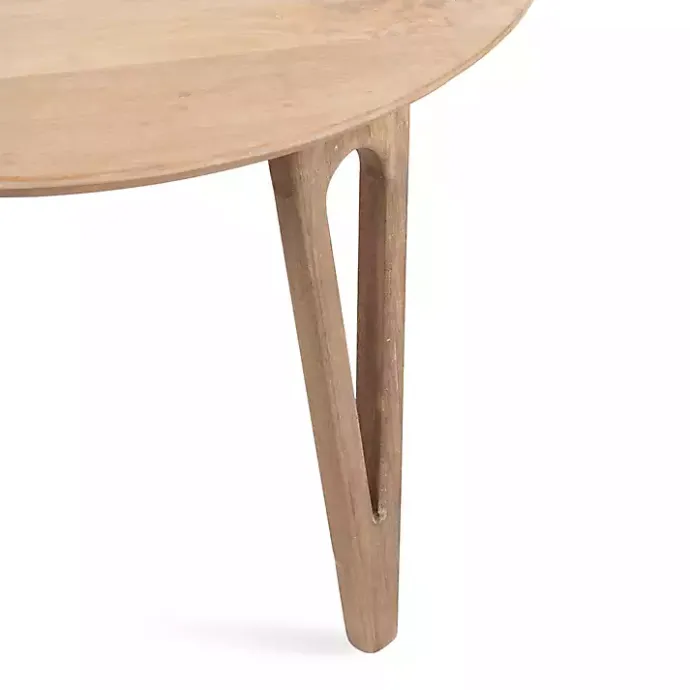Online Kirklands Home Natural Mango Wood Round Kershaw Coffee Table Tan