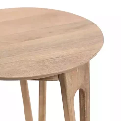 Hot Kirklands Home Natural Mango Wood Round Kershaw Accent Table Tan