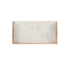 Best Kirklands Home Natural Marble Rattan Front Bar Cabinet