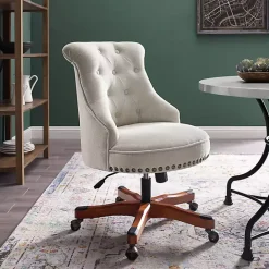 Hot Kirklands Home Natural Miller Tufted Office Chair Tan