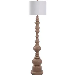 Clearance Kirklands Home Natural Oak Spindle Holland Floor Lamp Tan