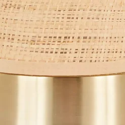 Sale Kirklands Home Natural Rattan and Gold Metal Table Lamp