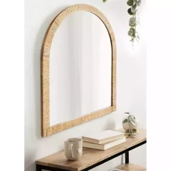Online Kirklands Home Natural Rattan Arch Wall Mirror