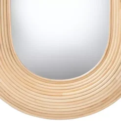 Best Kirklands Home Natural Rattan Boho Oval Wall Mirror