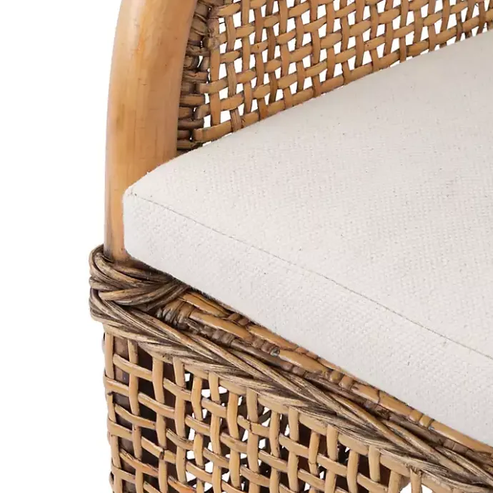 Discount Kirklands Home Natural Rattan Charlie Accent Chair White
