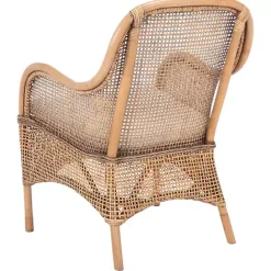 Discount Kirklands Home Natural Rattan Charlie Accent Chair White