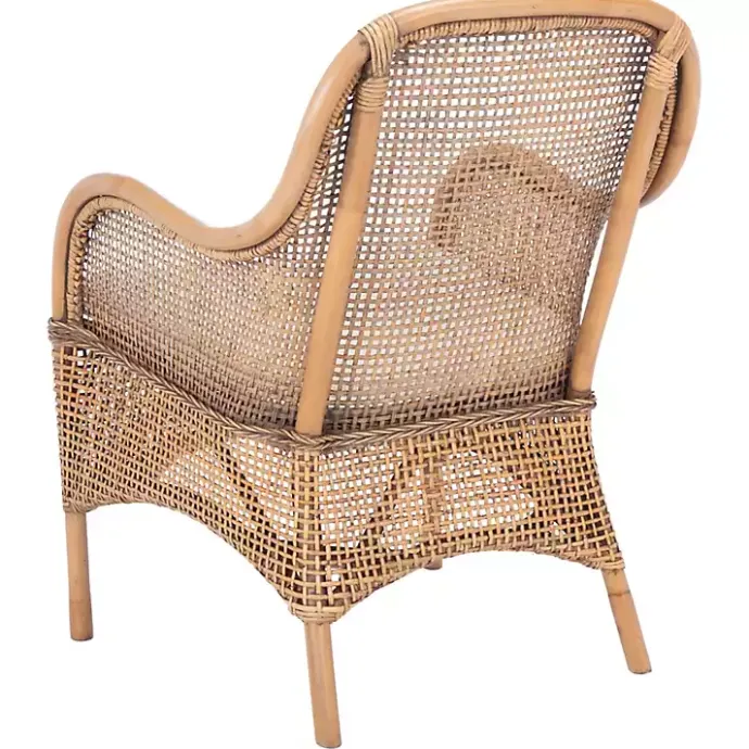 Discount Kirklands Home Natural Rattan Charlie Accent Chair White