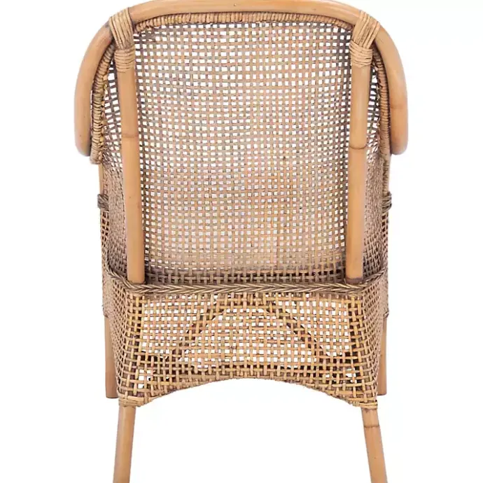 Discount Kirklands Home Natural Rattan Charlie Accent Chair White