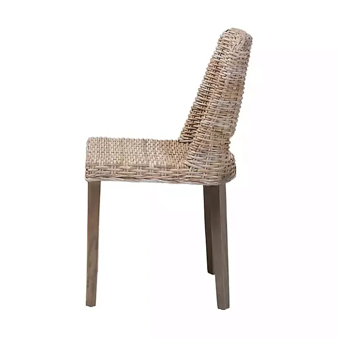 New Kirklands Home Natural Rattan Cutout Back Dining Chair Brown