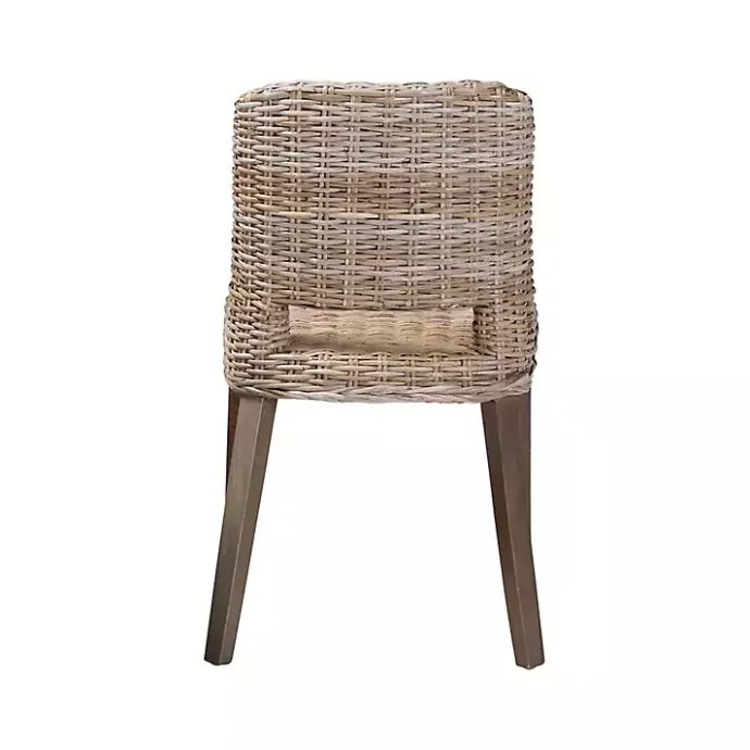 New Kirklands Home Natural Rattan Cutout Back Dining Chair Brown