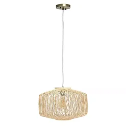 Kirklands Home Natural Rat Geometric Pendant Light Tan