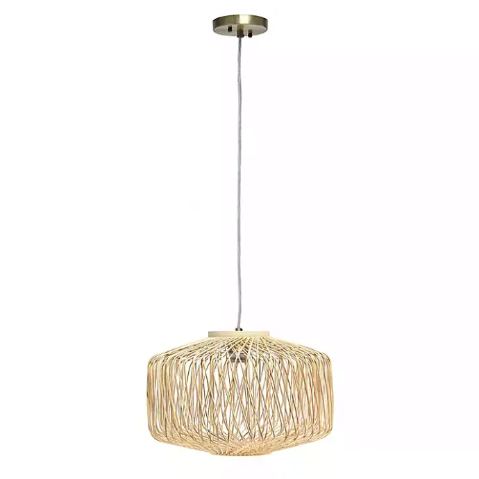Kirklands Home Natural Rat Geometric Pendant Light Tan