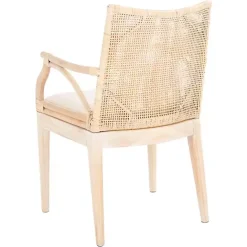 Kirklands Home Natural Rattan Gianna Accent Chair White