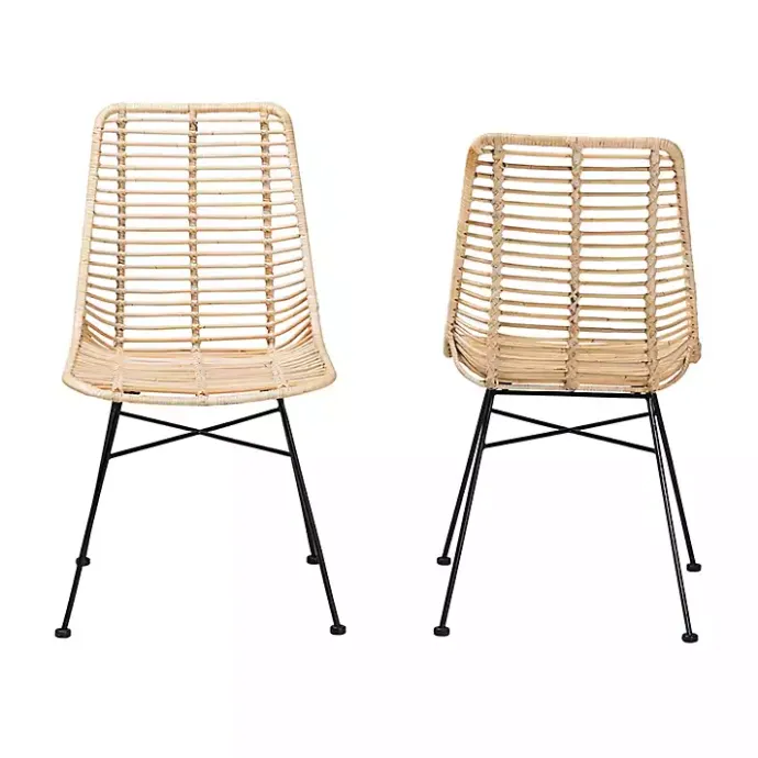 Online Kirklands Home Natural Rat Manhat Dining Chairs, Set of 2 Tan
