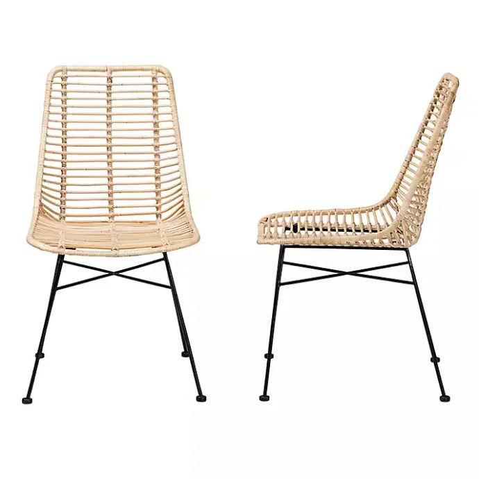 Online Kirklands Home Natural Rat Manhat Dining Chairs, Set of 2 Tan