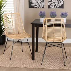 Online Kirklands Home Natural Rat Manhat Dining Chairs, Set of 2 Tan