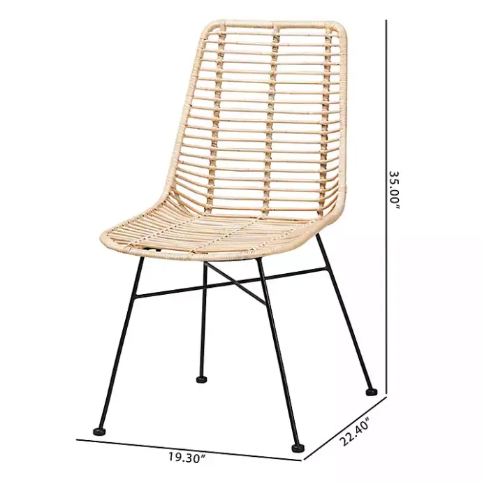 Online Kirklands Home Natural Rat Manhat Dining Chairs, Set of 2 Tan