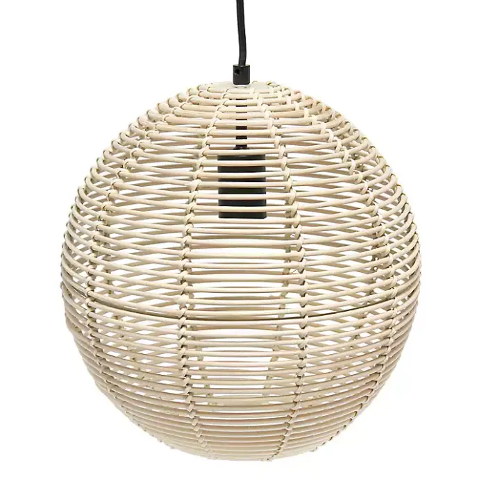 Kirklands Home Natural Rat Sphere Pendant Light Tan