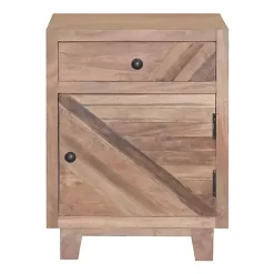 Clearance Kirklands Home Natural Reclaimed Wood Diagonal Slats Nightsd Tan
