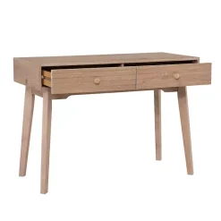 Kirklands Home Natural Ripples 2-Drawer Wood Desk Brown