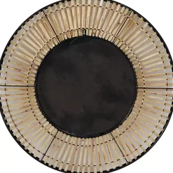 New Kirklands Home Natural Round Slatted Frame Wall Mirror