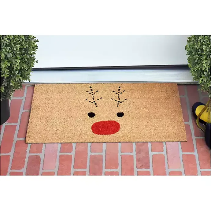 New Kirklands Home Natural Rudolph Coir and Vinyl Doormat, 29 in. Tan